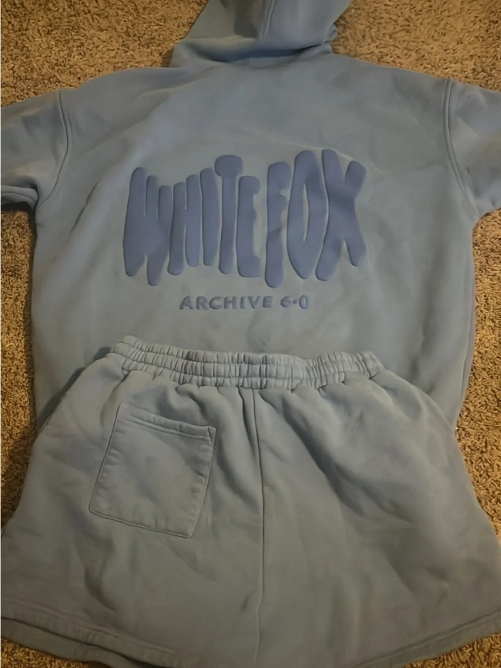 White Fox Matching Hoodie and Shorts Set